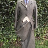 Robertson and Williams Green Herringbone Tweed