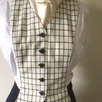 Traditional Tattersall (Blue/Blue) Check False Waistcoat Front