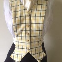 Traditional Tattersall (Black/Yellow) Check False Waistcoat Front