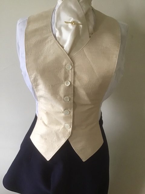 Traditional Cream Silk False Waistcoat Front