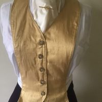 Traditional Gold Silk False Waistcoat Front