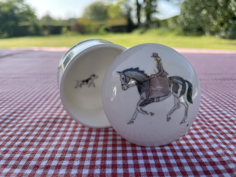 Side Saddles Ceramic Small Trinket Box