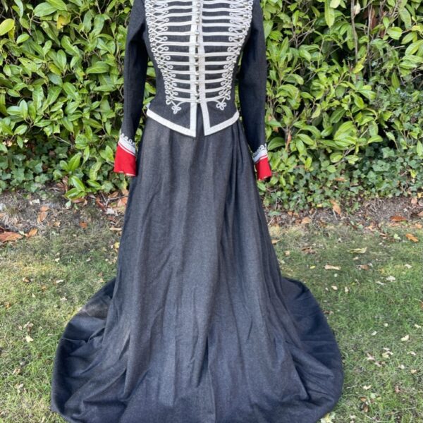 Military Style dark grey Side Saddle Costume Size 10