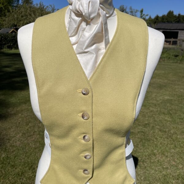 Traditional Yellow Wool False Waistcoat Front