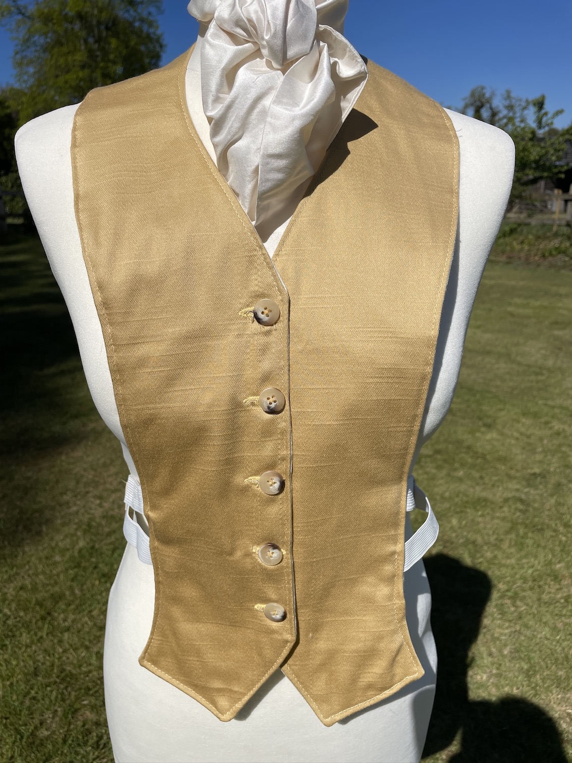 Traditional Gold Suiting False Waistcoat Front