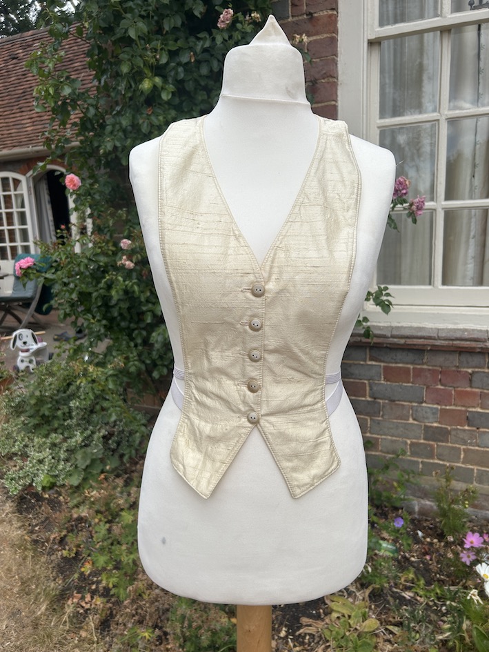 False cream silk waistcoat